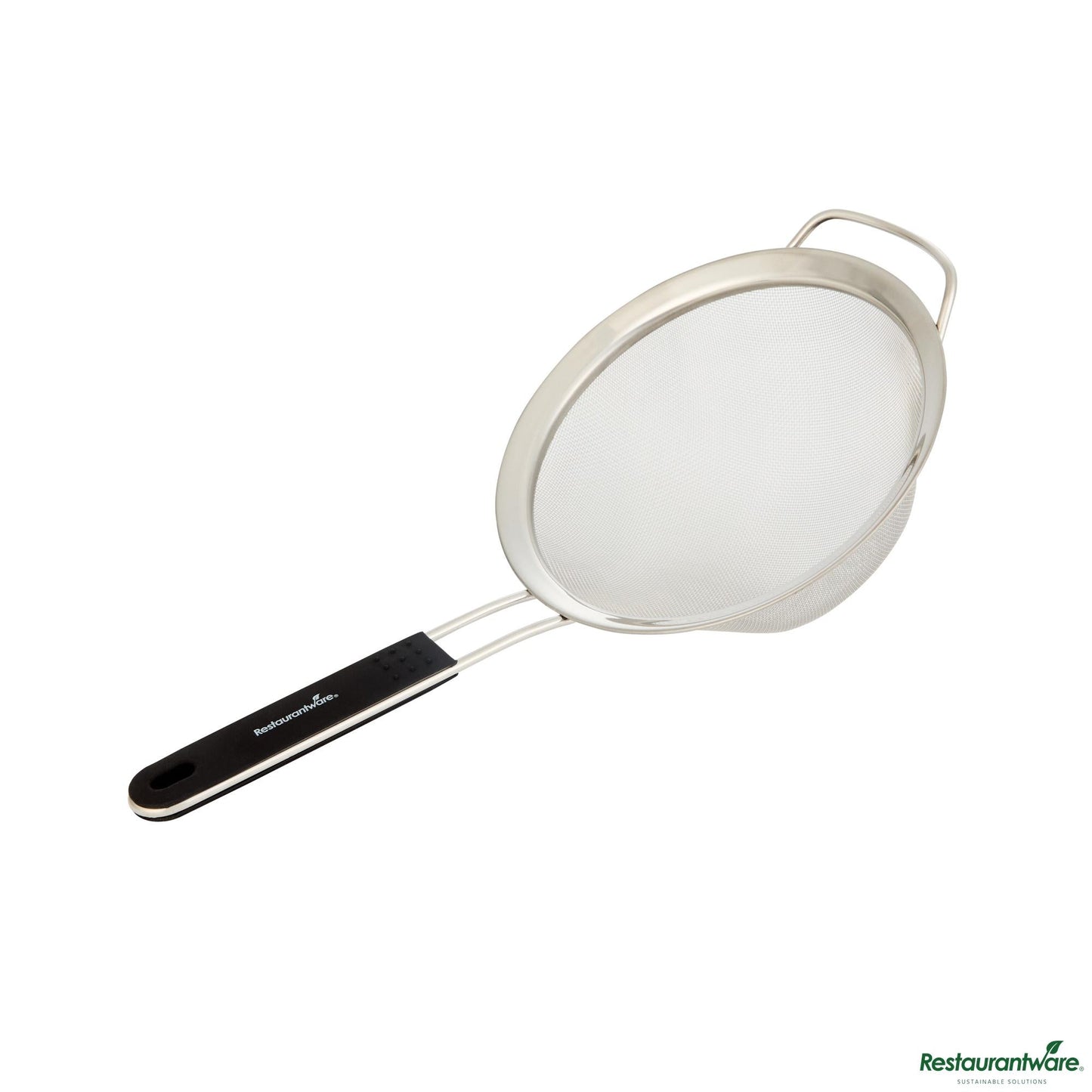 Wholesale Restaurantware Round Stainless Steel Extra Fine Mesh Strainer - with Silicone Handle - 14.5x7.1x3"- Bulk