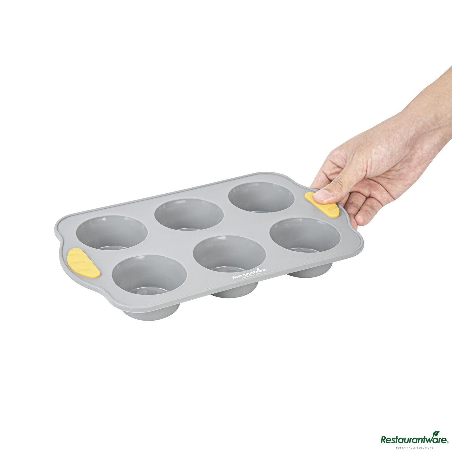 Wholesale Restaurantware Gray Silicone Muffin / Cupcake Pan - Non-Stick, with Handles - 11.4" X 7.1" X 1.4"- Bulk