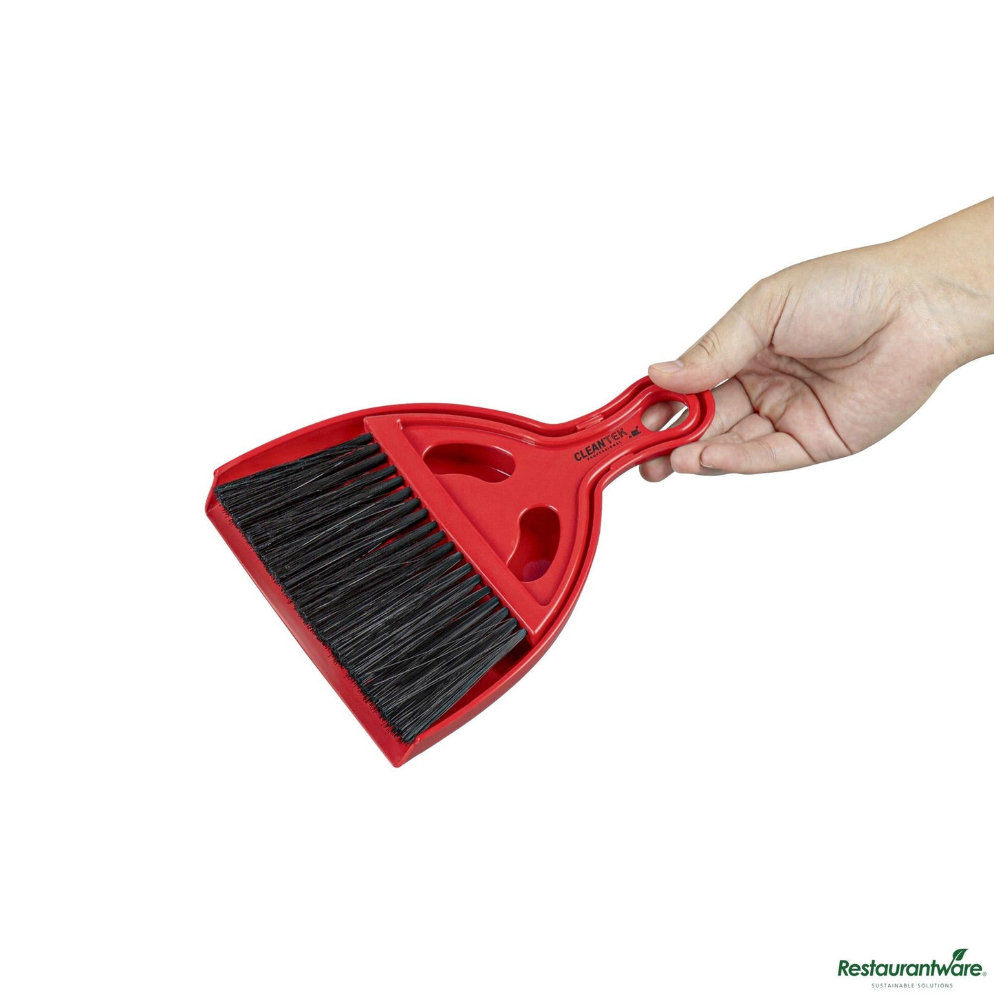 Wholesale Restaurantware Red and Black Mini Dustpan and Brush Set - 8.1" X 6.7" X 1"- Bulk