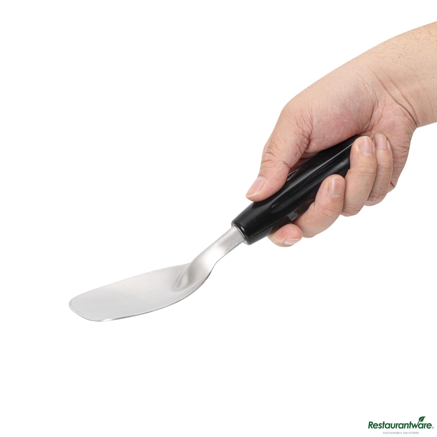 Wholesale Restaurantware Stainless Steel Ice Cream Spade - with Black Handle - 9.3"×2.8"×1.2"- Bulk