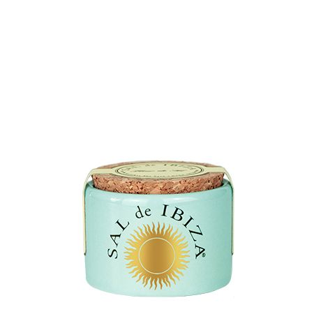 Wholesale Sal de Ibiza Fleur de Sel, Mini Ceramic Pot 28. ()- Bulk