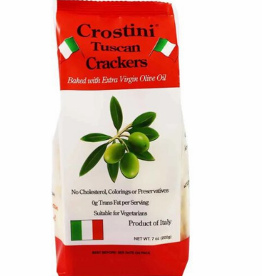 Wholesale Crostini Tuscan Crackers With Extra Virgin Olive Oil 7 oz- Bulk