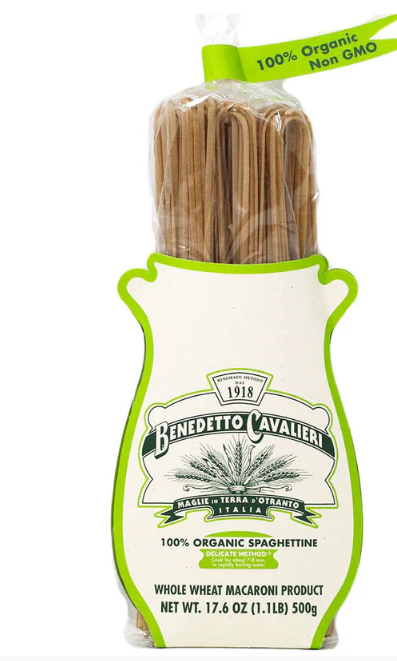 Wholesale Benedetto Cavalieri Organic Whole Wheat Spaghettini Pasta 1.1lb- Bulk
