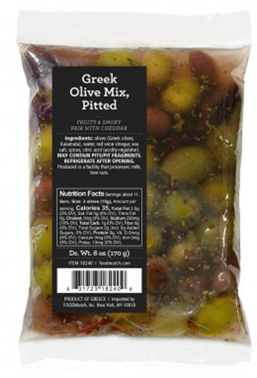 Wholesale Divina Pouches Pitted Greek Olive Mix 6oz Bag- Bulk