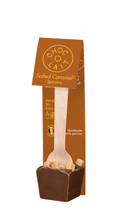 Wholesale Milk Spoon+ With Salted Double Caramel In Cello Bag In Display- Bulk