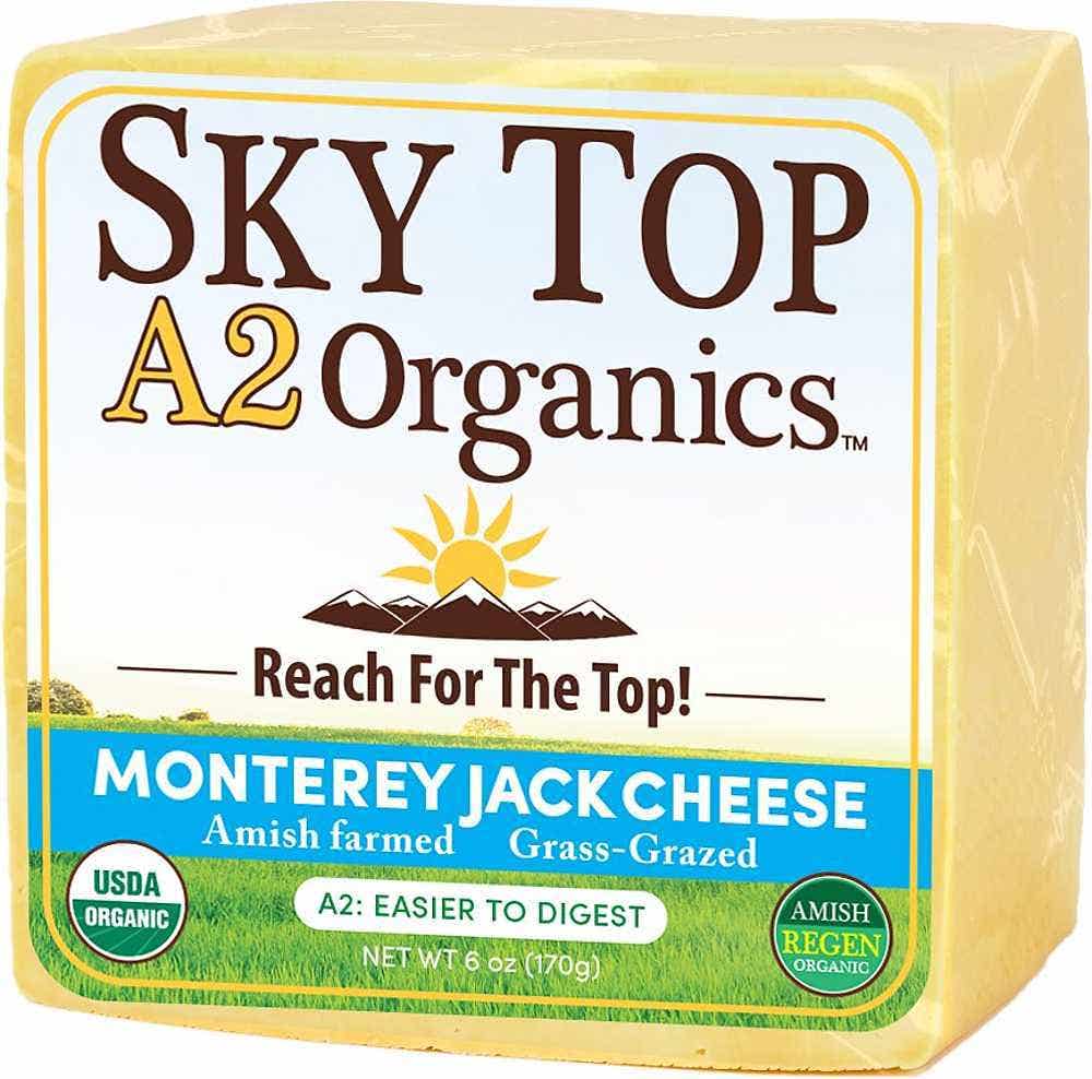 Wholesale Sky Top Organics Monterey Jack Cheese Block 6 Oz- Bulk