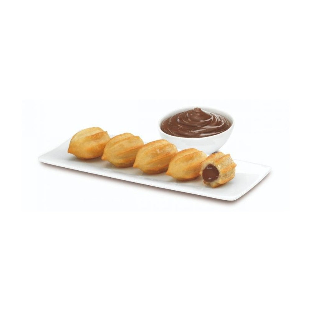Wholesale White Toque Pre-Fried Chocolate Hazelnut Cream Filled Churro | 2.2 lb- Bulk