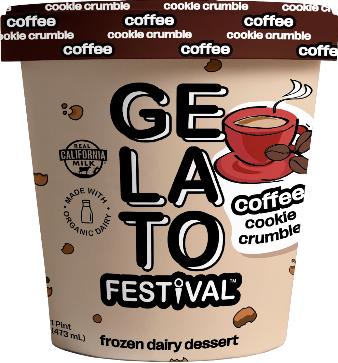 Wholesale Gelato Fest Case Coffee Cookie Crumble Gelato- Bulk