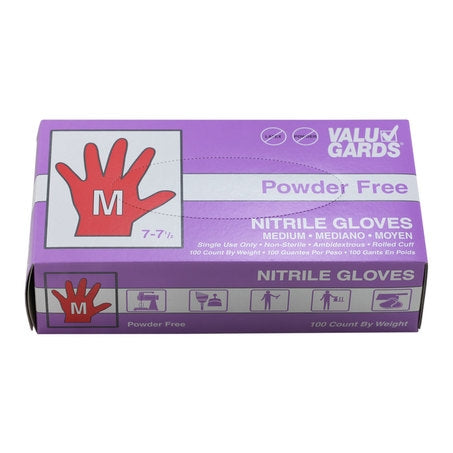 Wholesale Valugards Case Gloves Nitrile Purple Powder Free Medium- Bulk