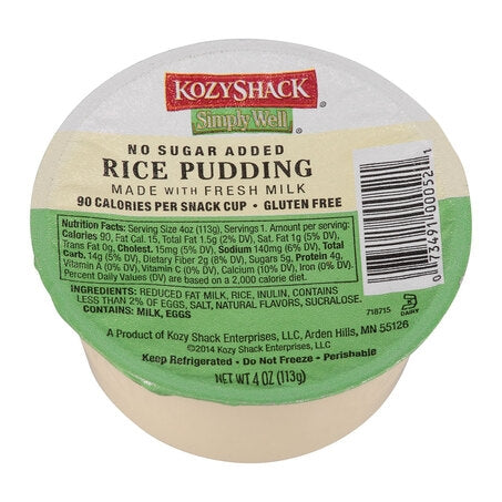 Wholesale Kozy Shack Each No Sugar Added Rice Pudding- Bulk