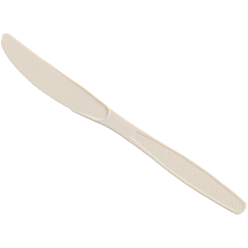 Wholesale Biodegradeable Case Heavy Duty Natural Color Plastic Knife- Bulk