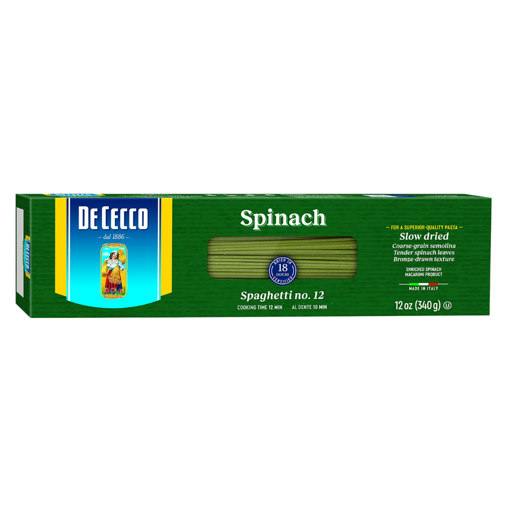 Wholesale De Cecco Case Spinach Spaghetti #12- Bulk