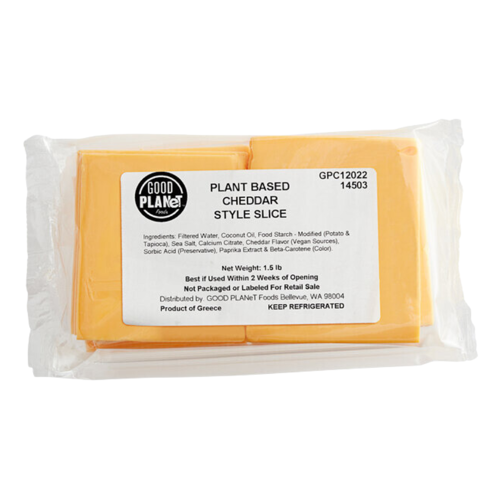 Wholesale Good Planet Plant Based Sliced Vegan Cheddar Cheese | 1.5 lb- Bulk