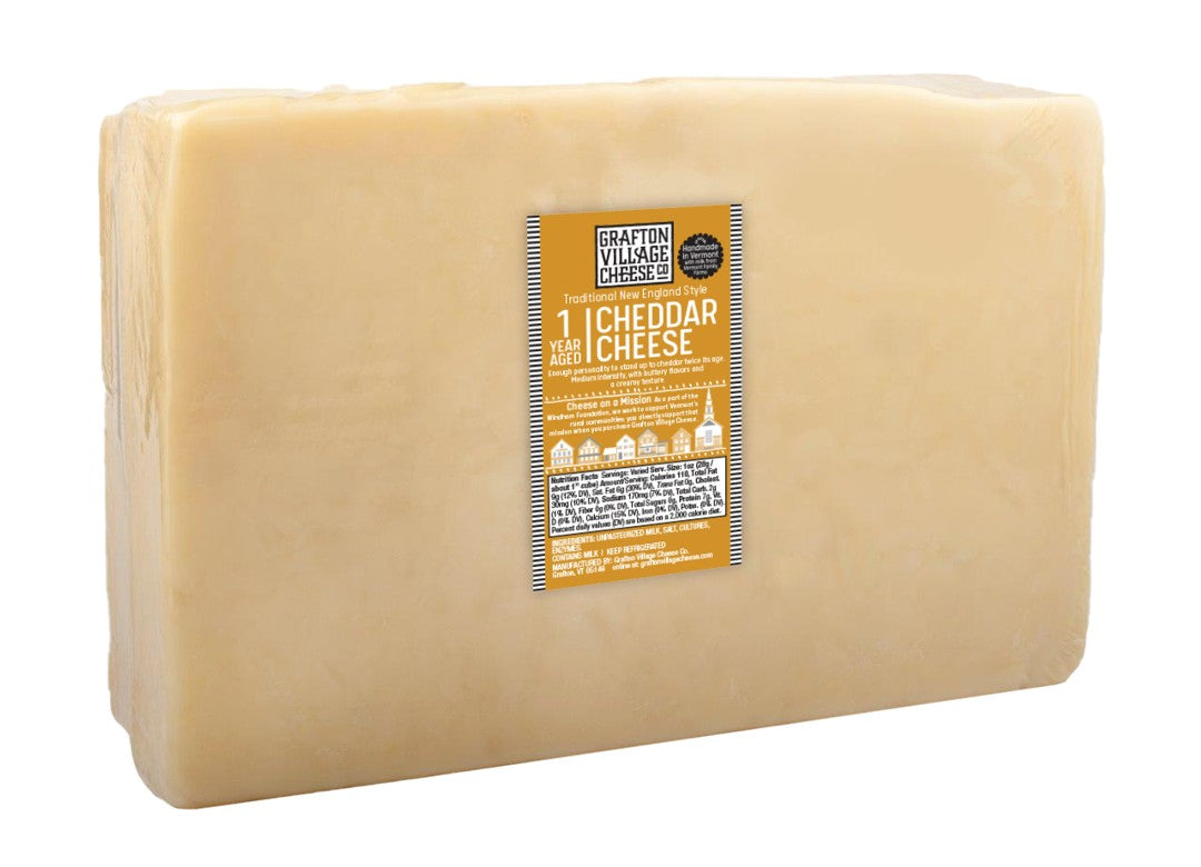 Wholesale Grafton 1 Year Cheddar Block 10Lb- Bulk