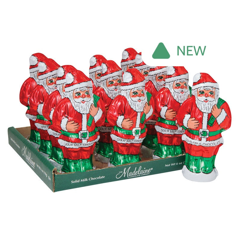Wholesale Madelaine Milk Chocolate Foiled Solid Santa 6 Oz- Bulk