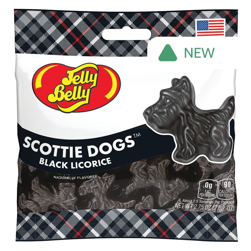 Wholesale Jelly Belly Scottie Dogs Black Licorice 2.75 Oz Peg Bag- Bulk