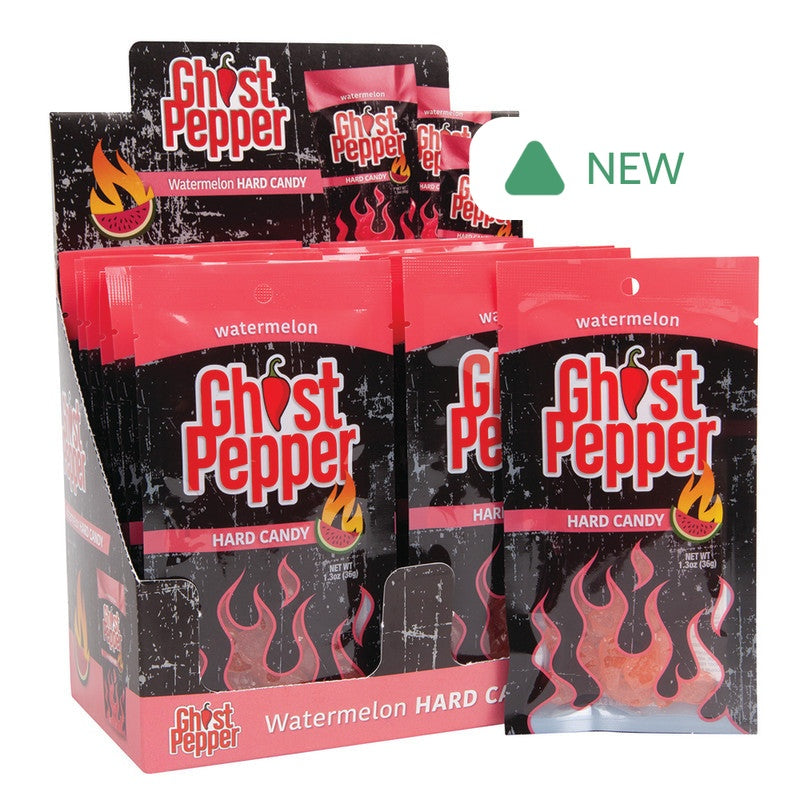 Wholesale Ghost Pepper Watermelon Hard Candy 1.3 Oz Peg Bag- Bulk