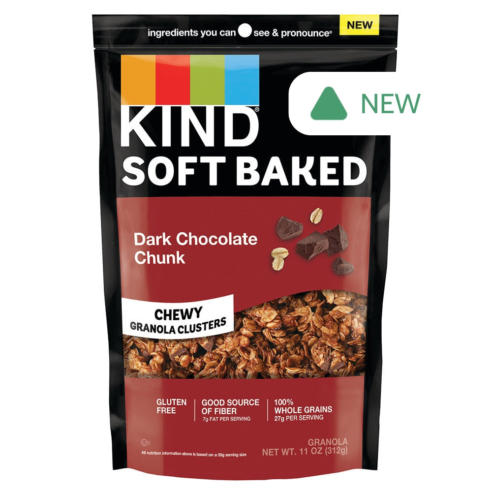 Wholesale Kind Soft Baked Granola Dark Chocolate Chunk Chewy Granola Clusters 11 Oz Bag- Bulk
