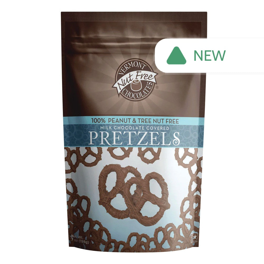 Wholesale Vermont Nut Free Chocolates Milk Chocolate Covered Pretzels 5 Oz Pouch- Bulk