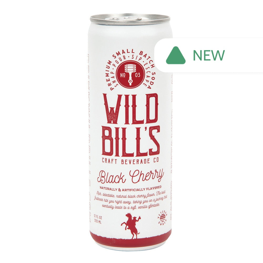 Wholesale Wild Bill’S Soda Black Cherry 12 Oz Can- Bulk