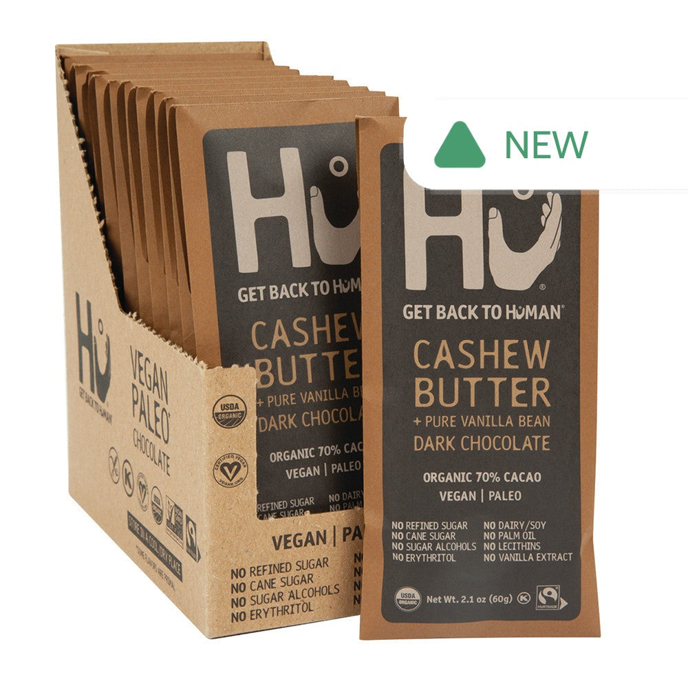 Wholesale Hu Dark Chocolate Cashew Butter & Vanilla Bean 2.1 Oz Bar- Bulk
