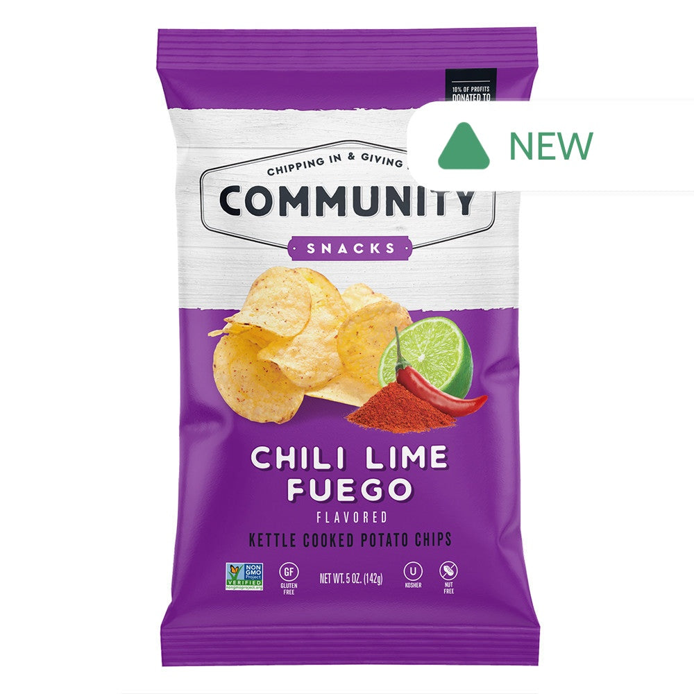 Wholesale Community Snacks Chili Lime Fuego Chips 5 Oz Bag- Bulk