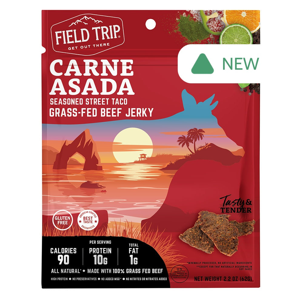 Wholesale Field Trip Beef Jerky Carne Asada Street Taco 2.2 Oz Pouch- Bulk