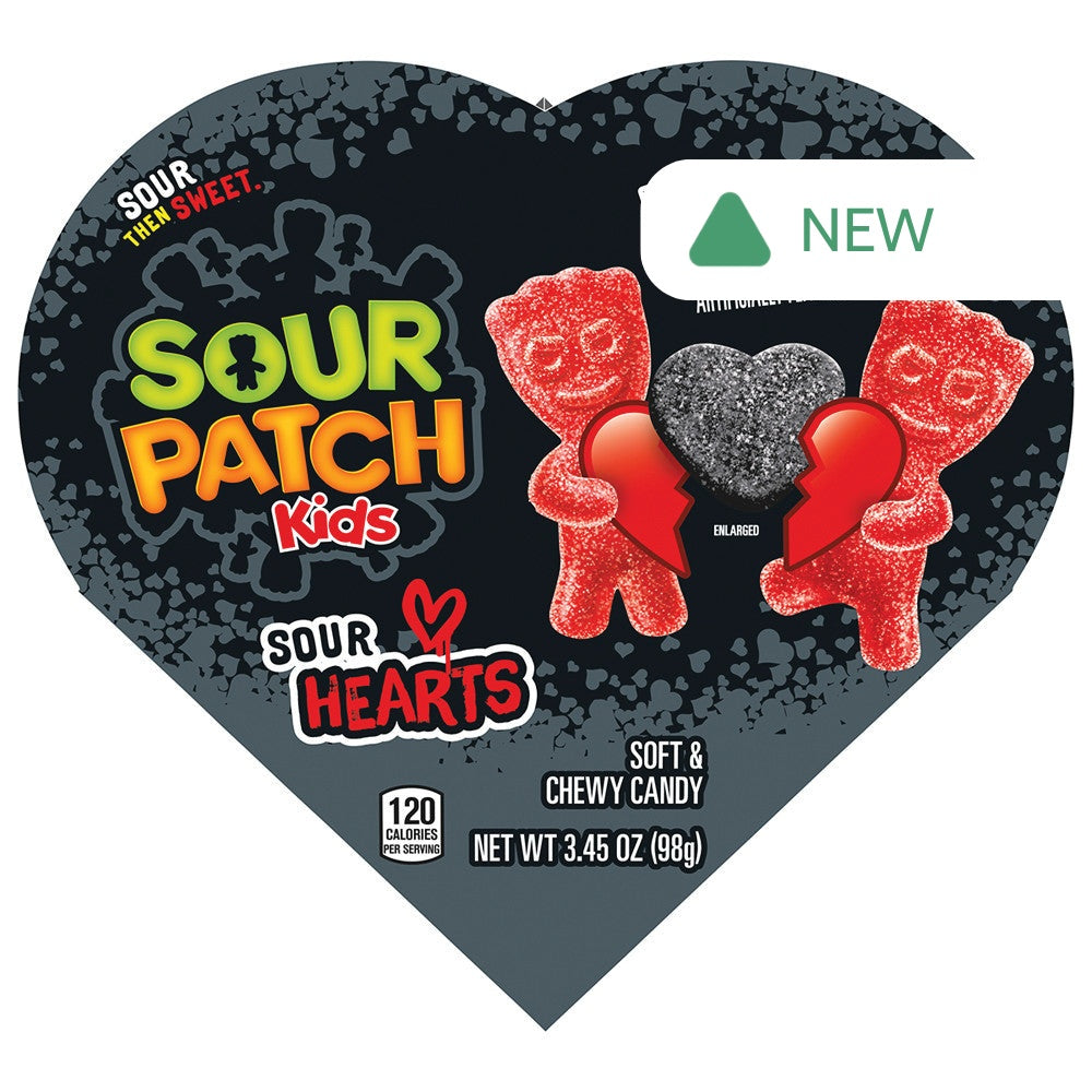Wholesale Sour Patch Kids Black Hearts 3.4 Oz Heart Box- Bulk
