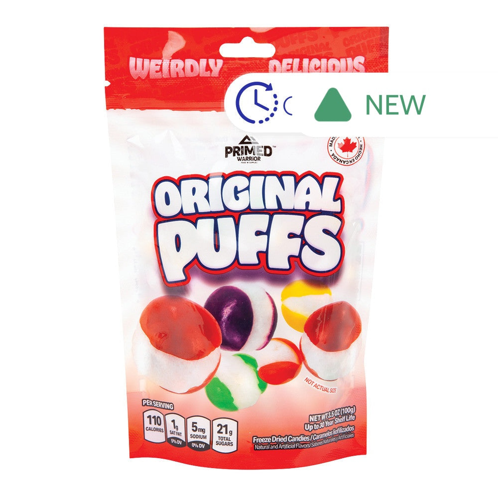 Wholesale Primed Warrior Freeze Dried Original Puffs 3.5 Oz Pouch- Bulk