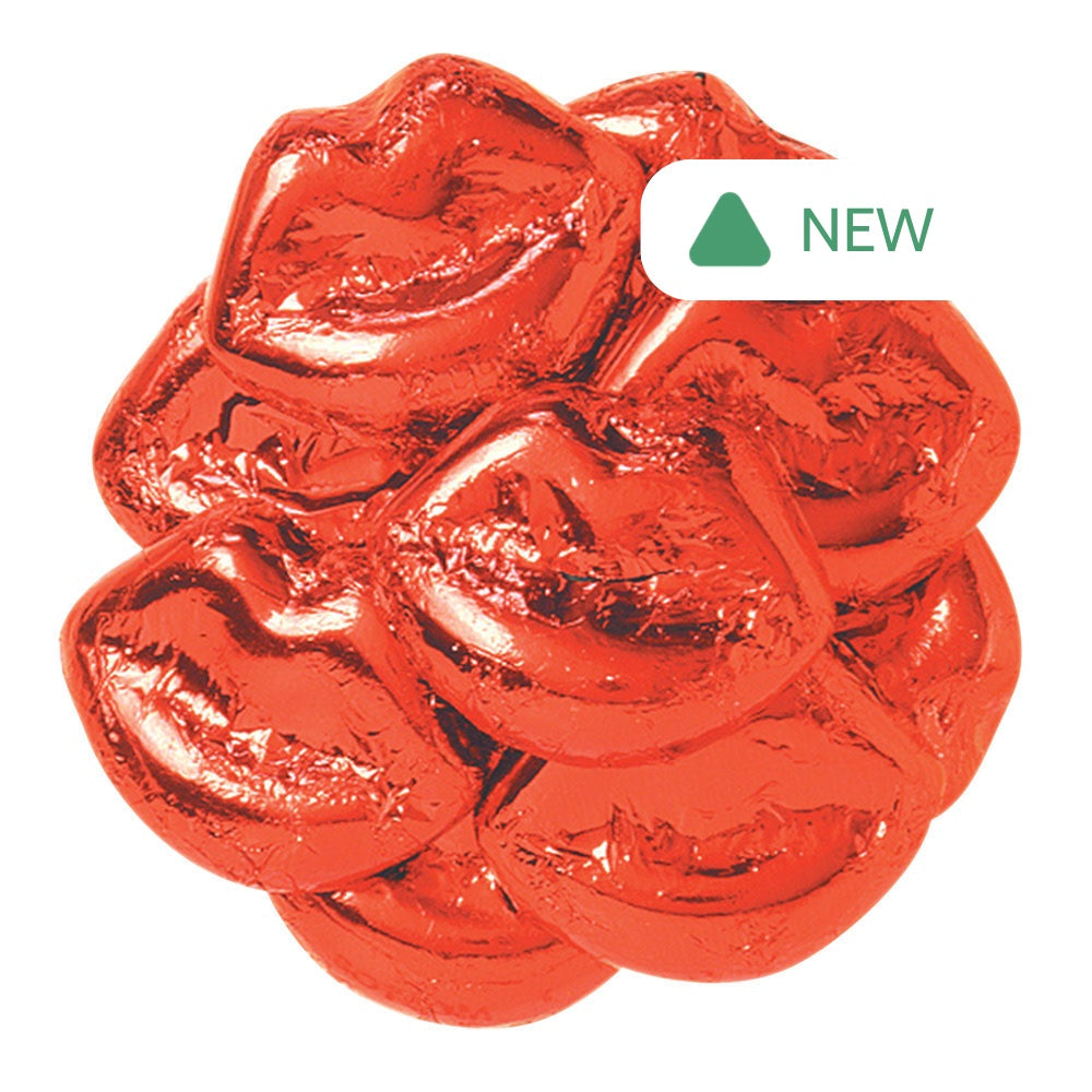 Wholesale Madelaine Milk Chocolate Foiled Red Lips- Bulk