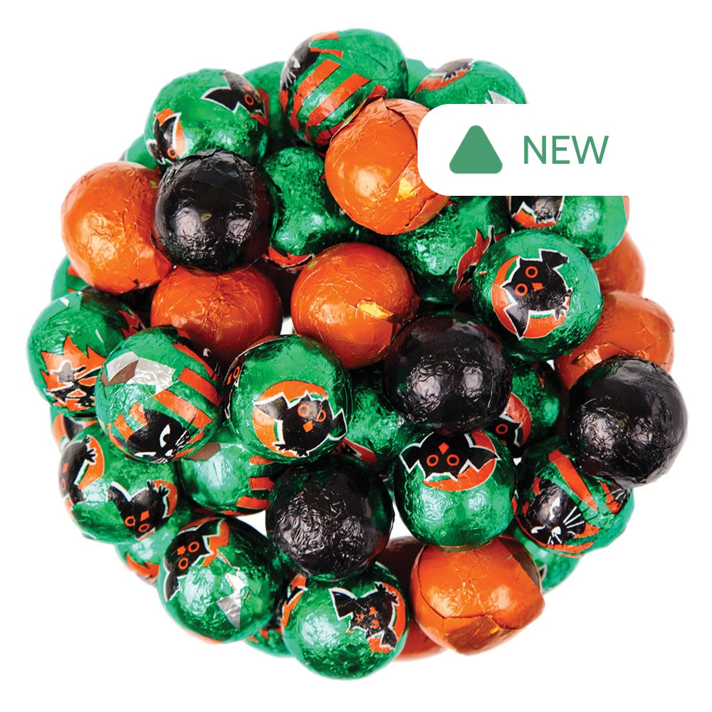 Wholesale Madelaine Milk Chocolate Halloween Foiled Balls- Bulk
