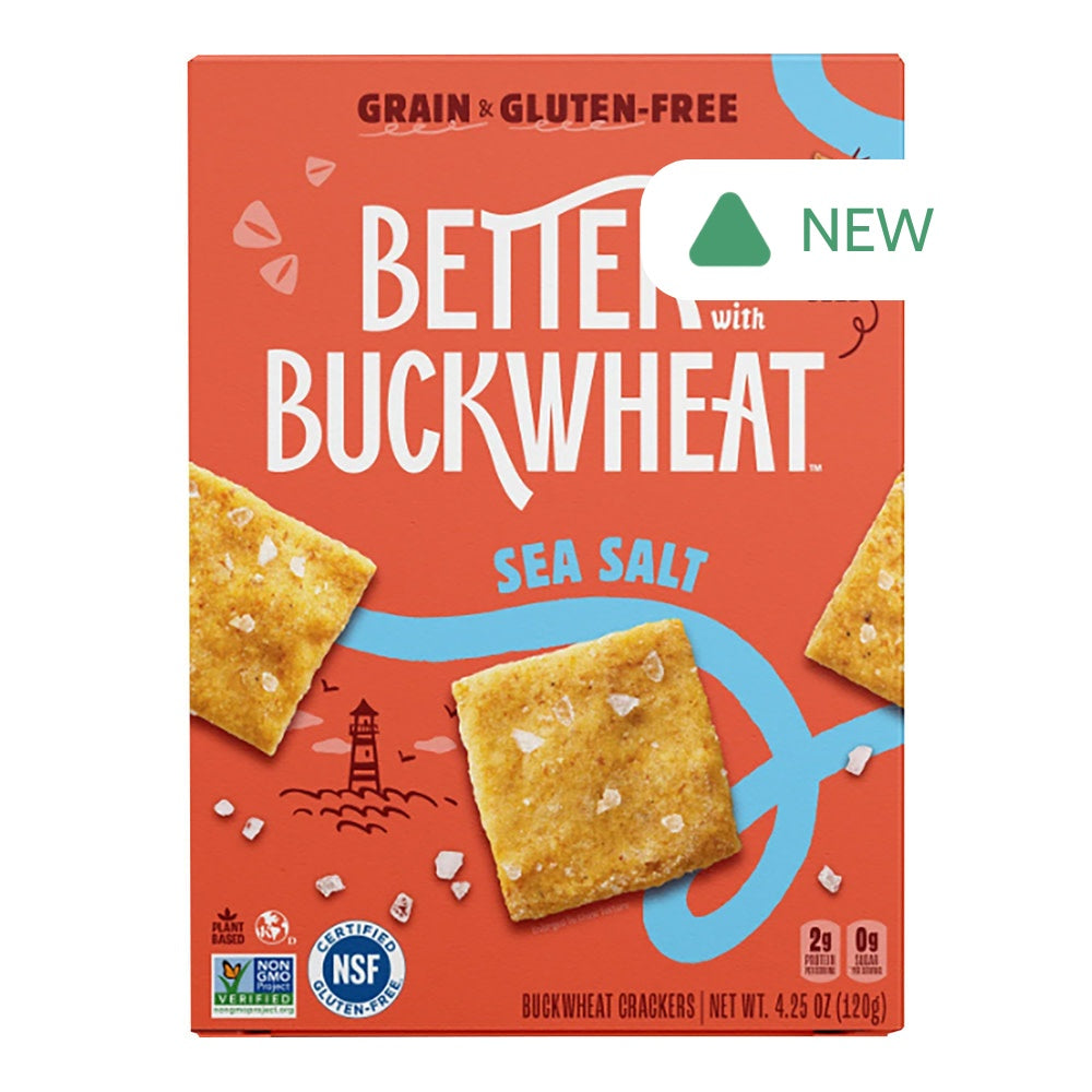 Wholesale Better Buckwheat Sea Salt Crackers 4.25 Oz Box- Bulk