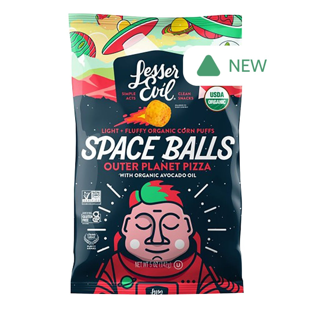 Wholesale Lesser Evil Space Balls Outer Planet Pizza 5 Oz Bag- Bulk