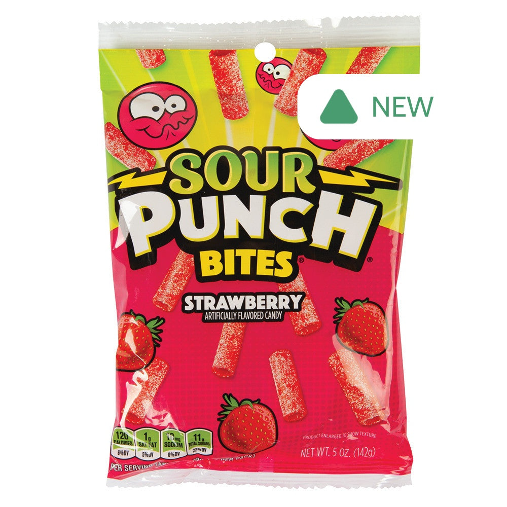 Wholesale Sour Punch Strawberry Bites 5 Oz Peg Bag- Bulk