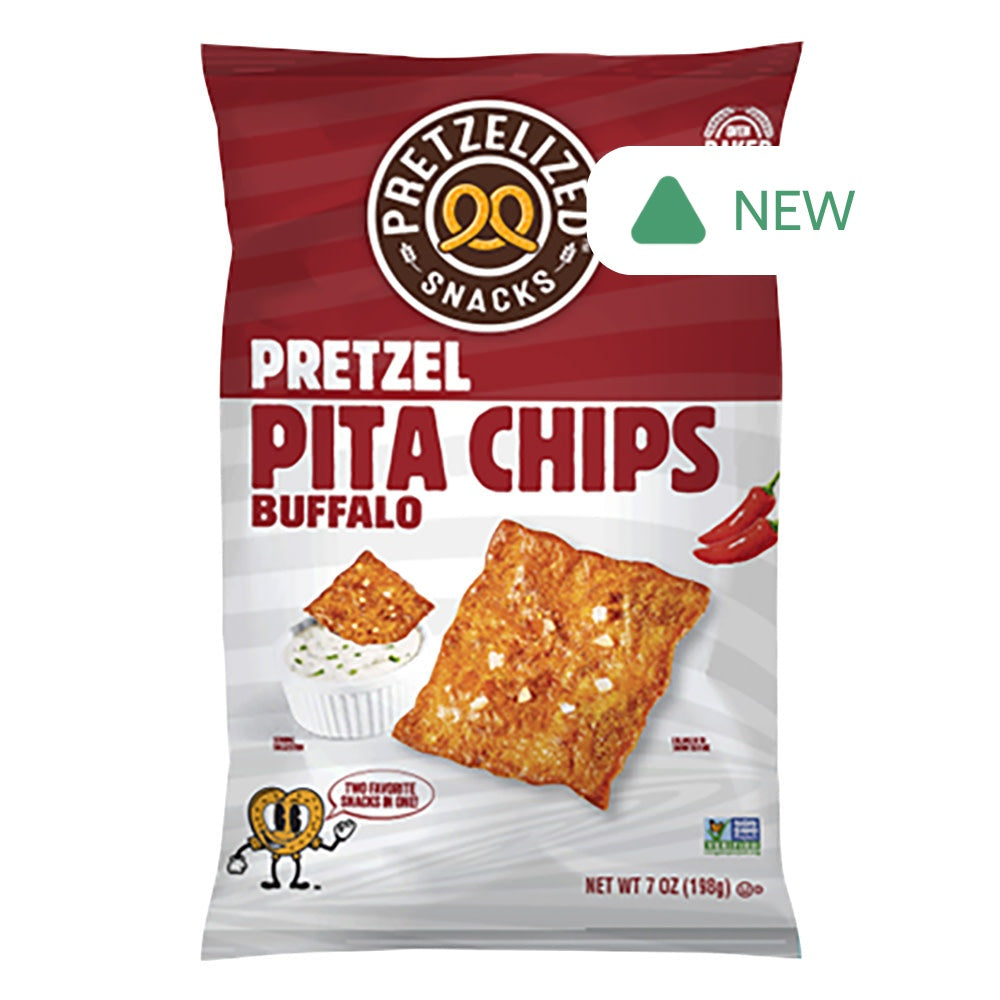 Wholesale Pretzelized Buffalo Pretzel Pita Chips 7 Oz Bag- Bulk