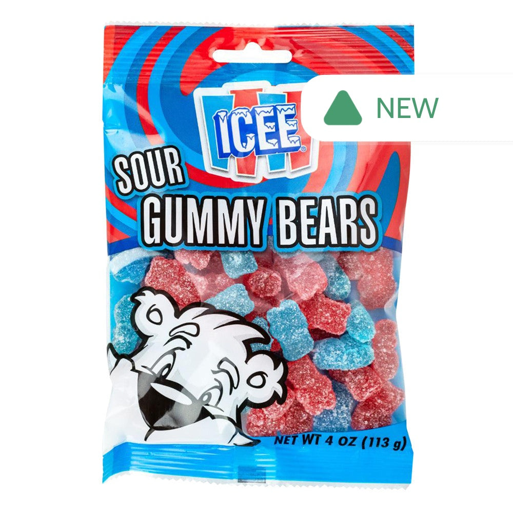 Wholesale Icee Sour Gummy Bears 4 Oz Peg Bag- Bulk