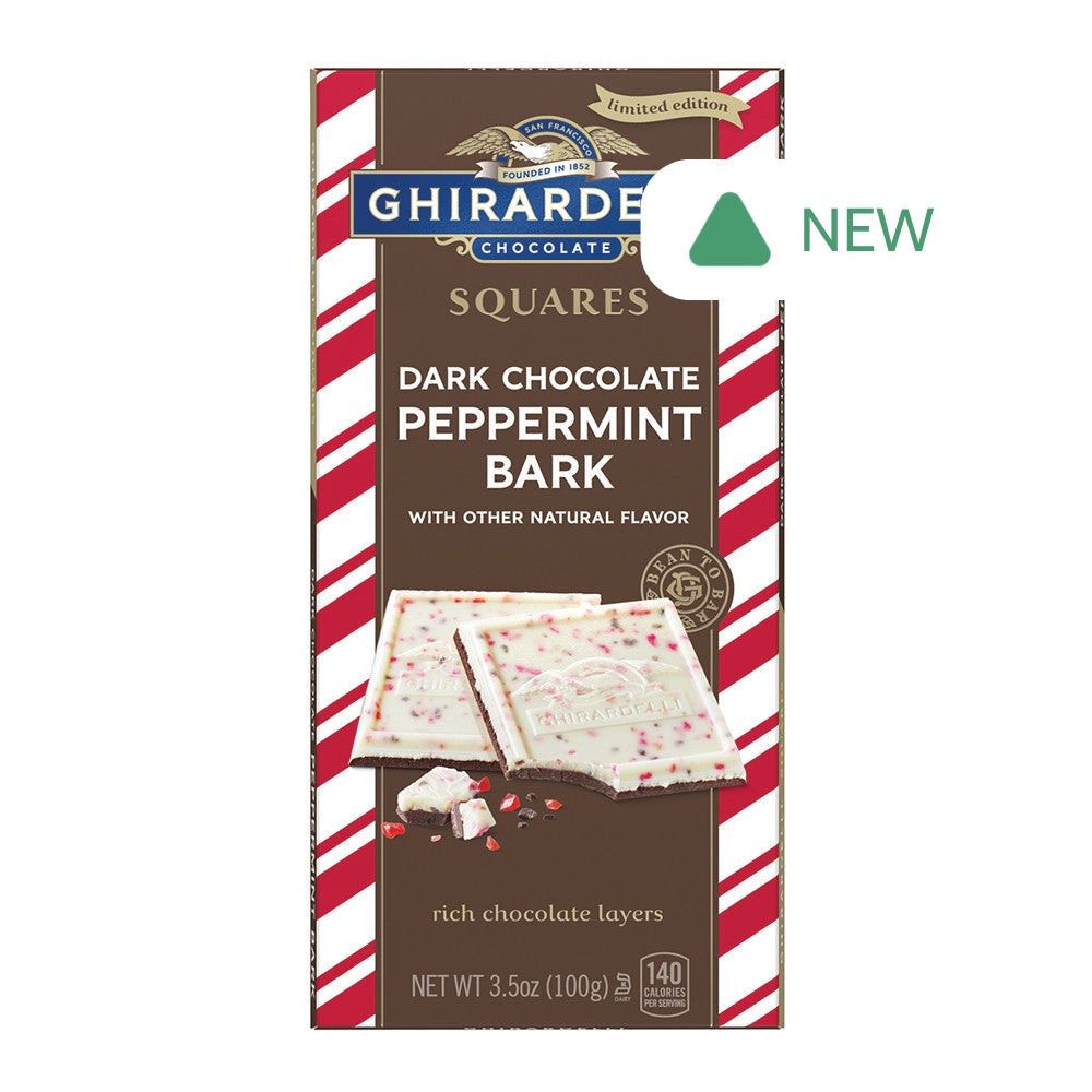 Wholesale Ghirardelli Dark Chocolate Peppermint Bark 3.5 Oz Bar- Bulk