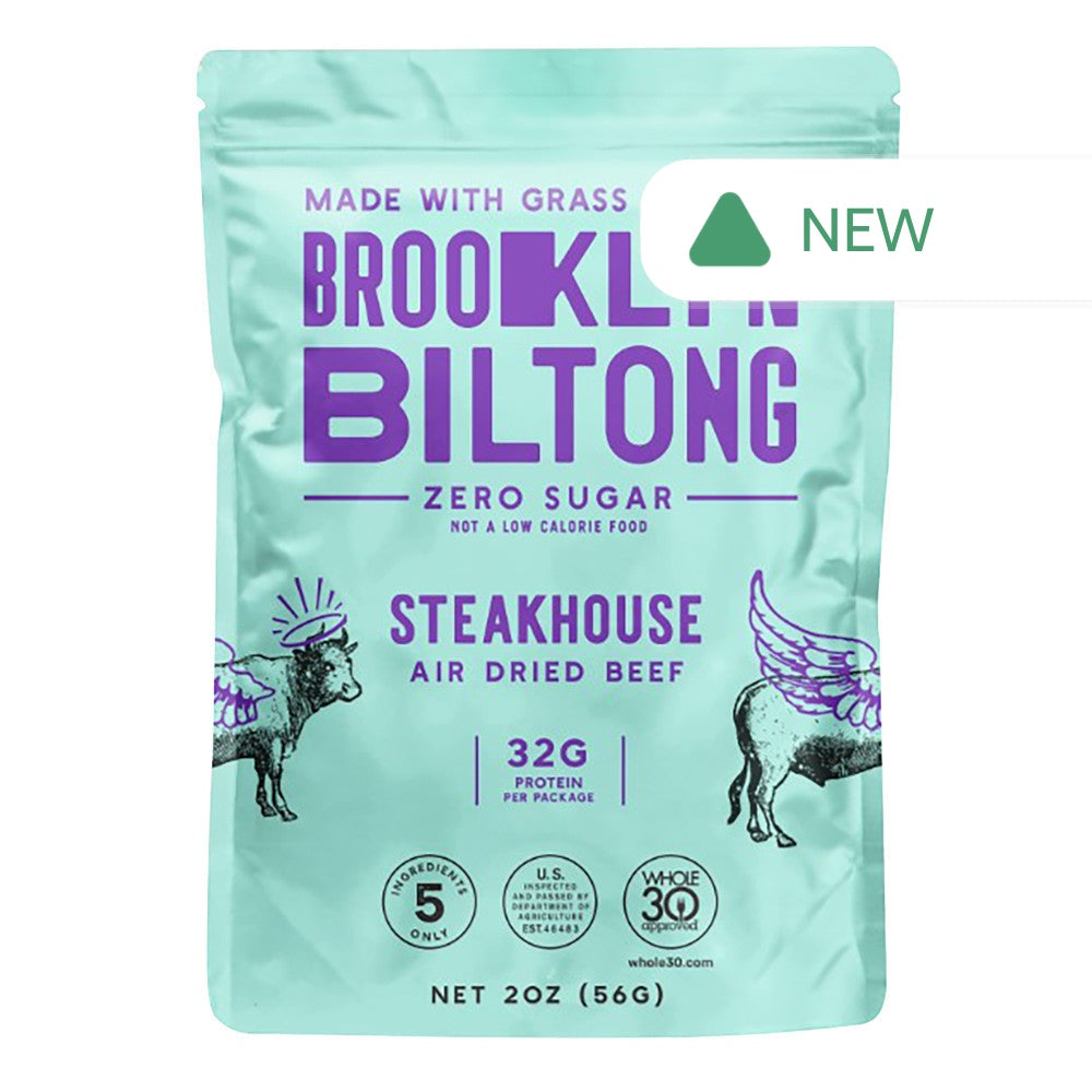 Wholesale Brooklyn Biltong Steakhouse Air-Dried Beef 2 Oz Pouch- Bulk