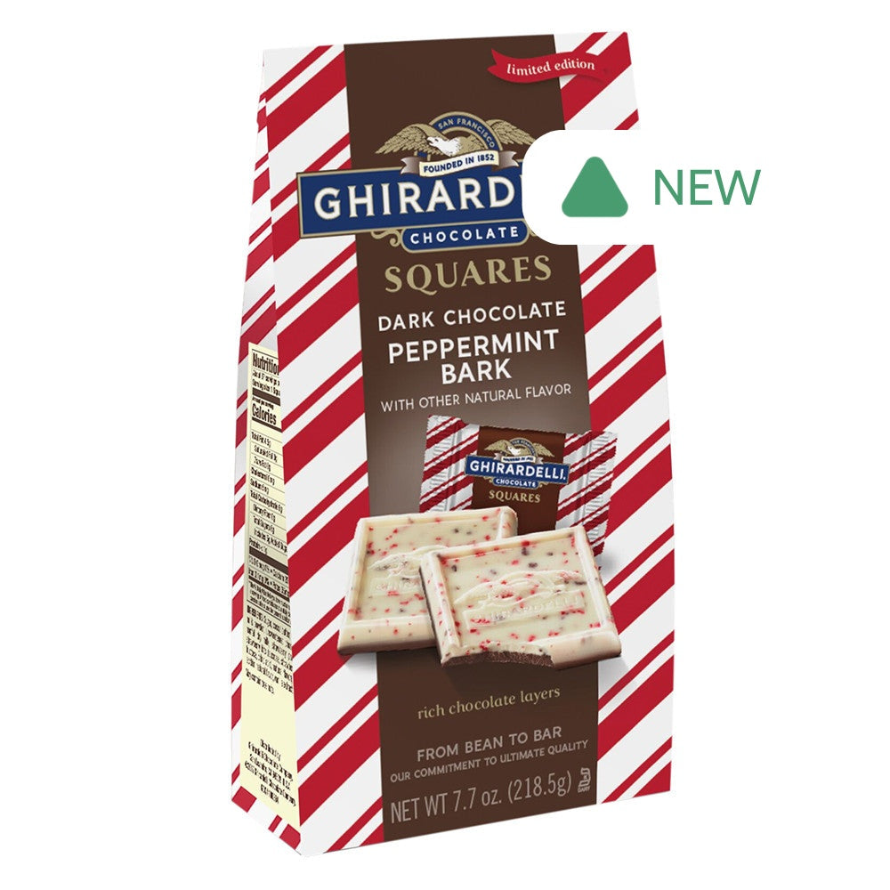 Wholesale Ghirardelli Dark Chocolate Peppermint Bark Squares 7.7 Oz Bag- Bulk