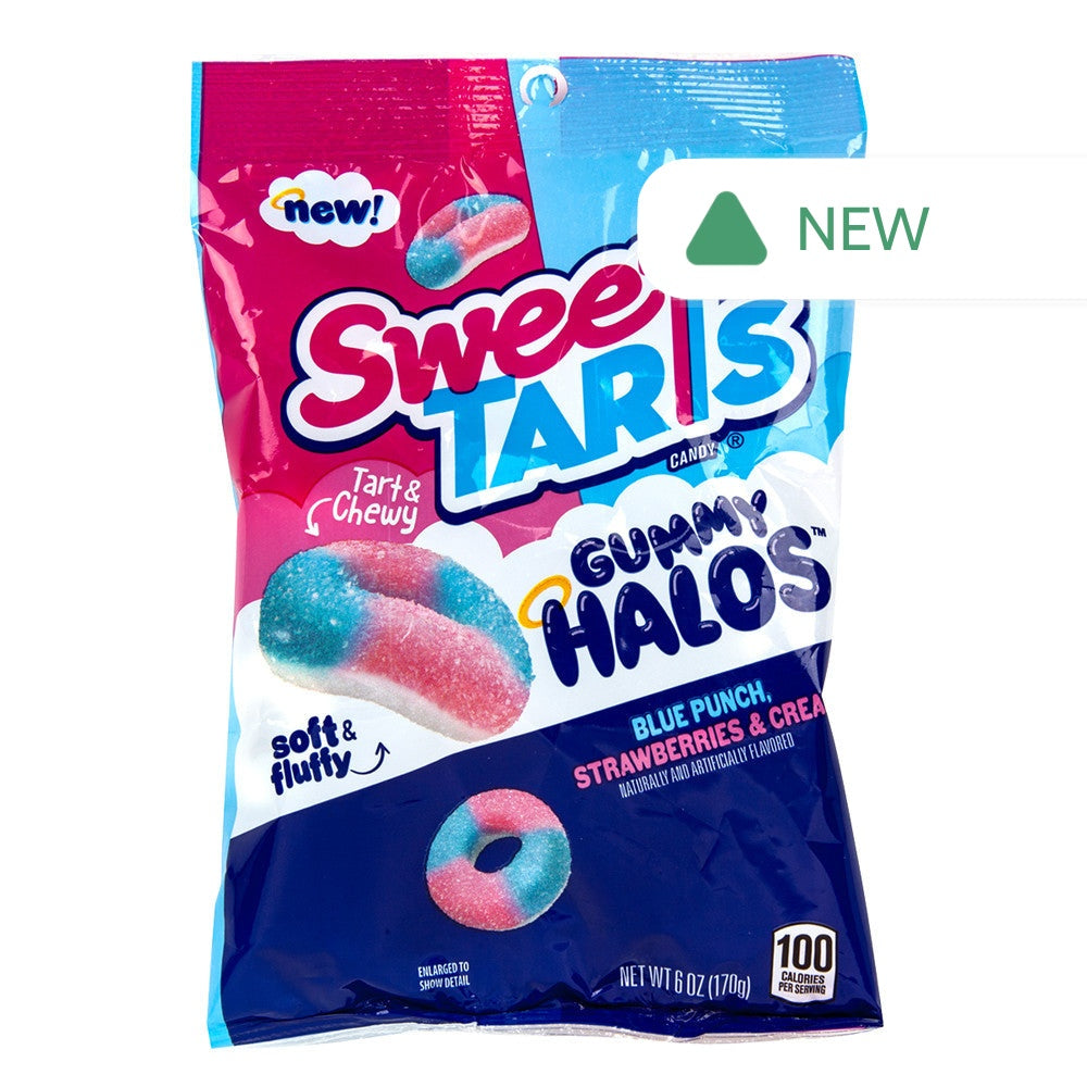 Wholesale Sweetarts Blue Punch Strawberries & Cream Gummy Halos 6 Oz Peg Bag- Bulk