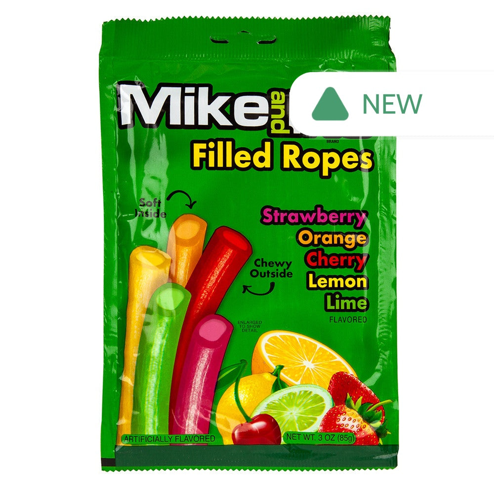 Wholesale Mike And Ike Filled Ropes 3 Oz Peg Bag- Bulk