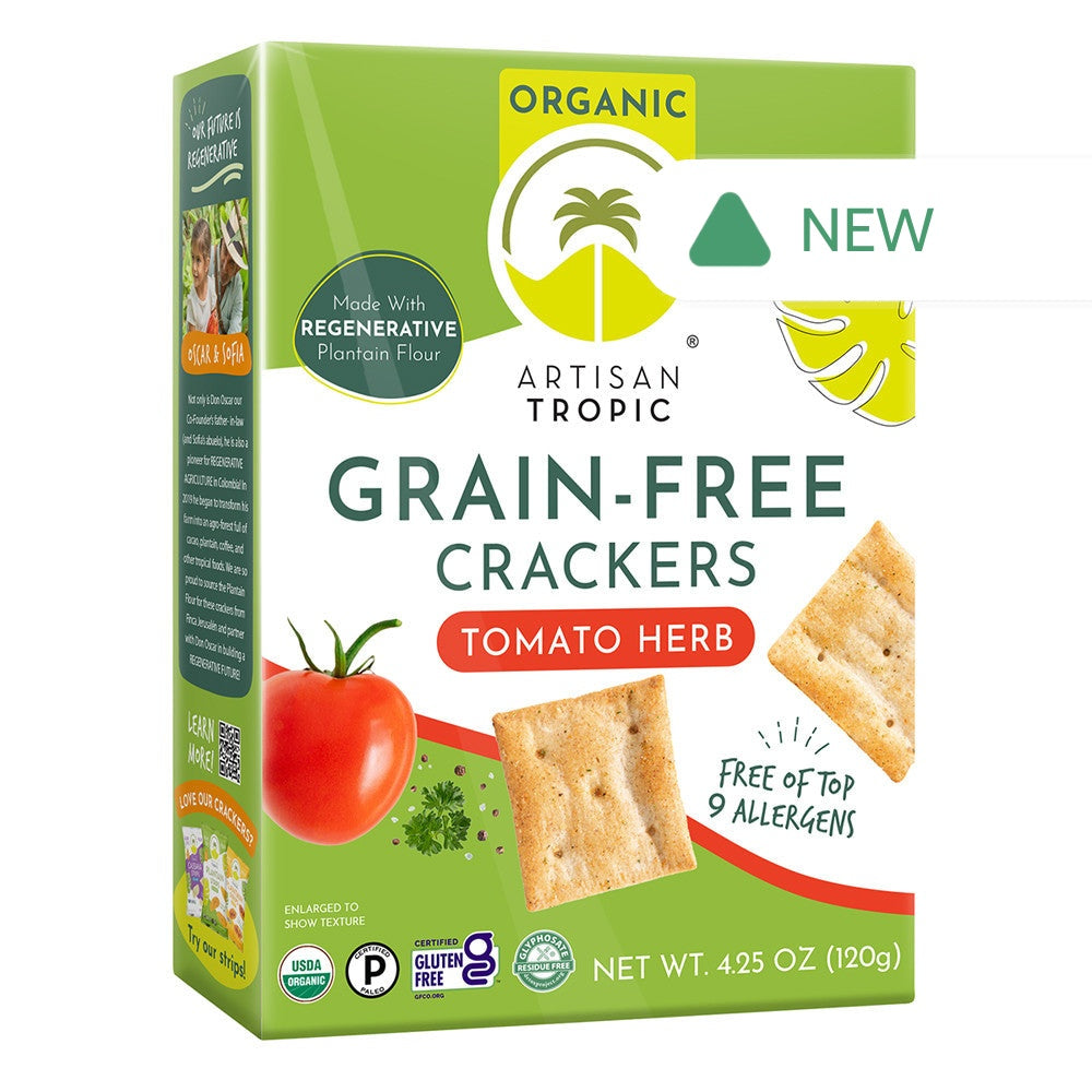 Wholesale Artisan Tropic Crackers Tomato Herb 4.25 Oz Box- Bulk