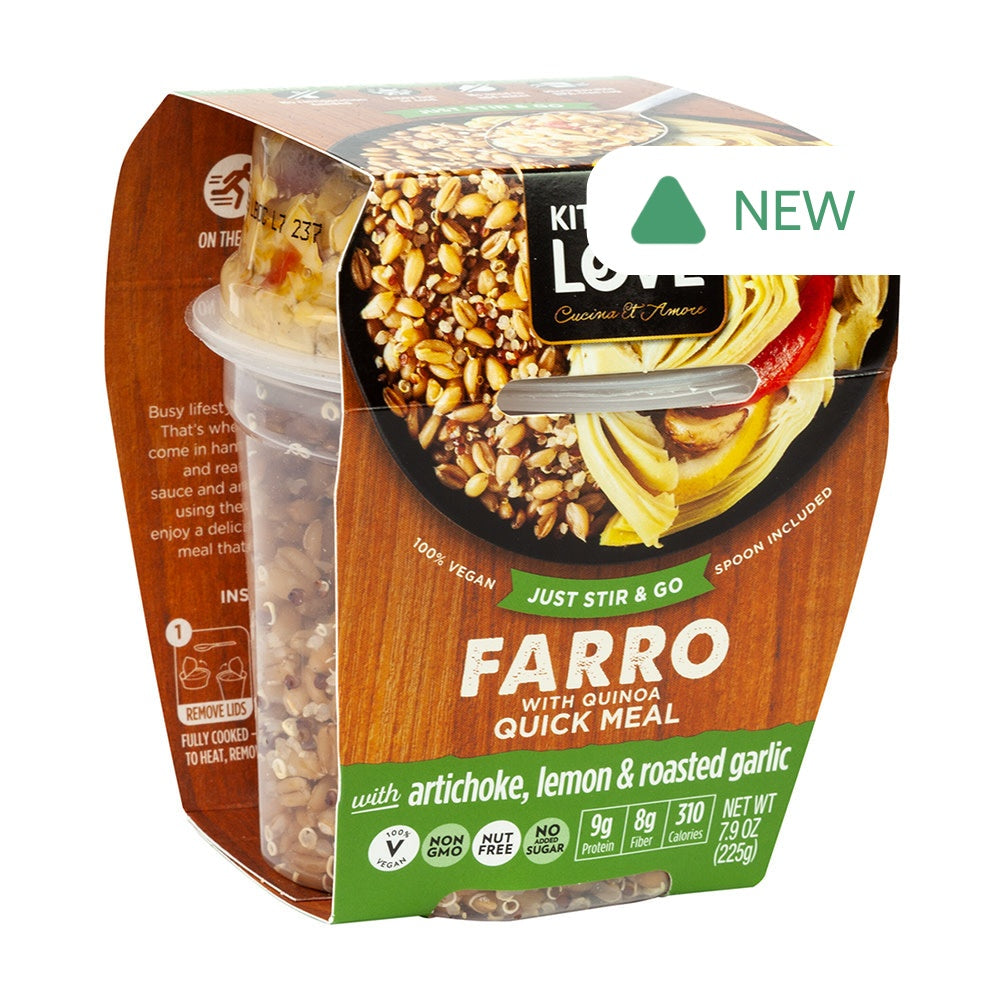 Wholesale Kitchen & Love Ready To Eat Farro Artichoke Lemon Garlic 7.9 Oz- Bulk