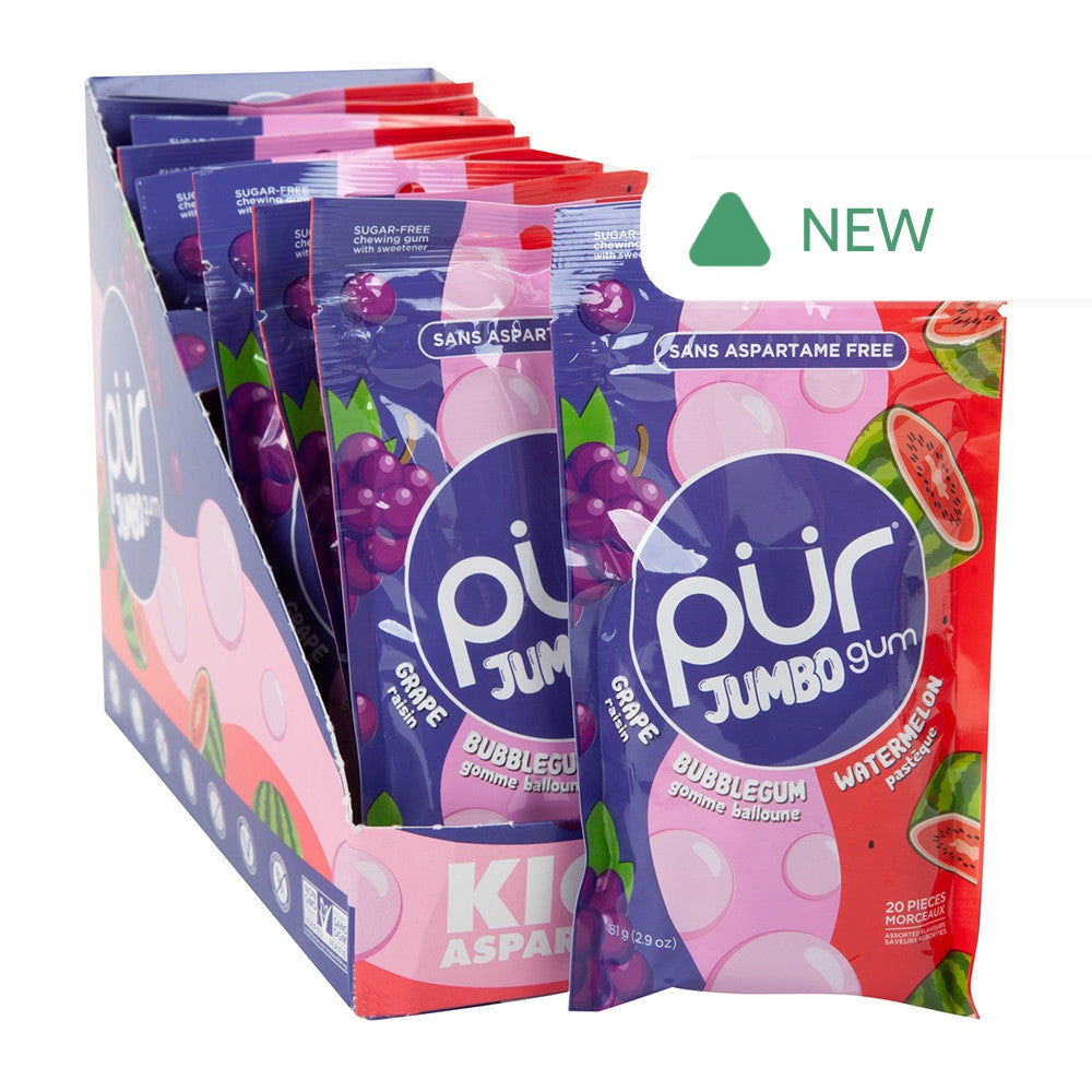 Wholesale Pur Strawberry Orange Banana Jumbo Gum 2.9 Oz Bag- Bulk