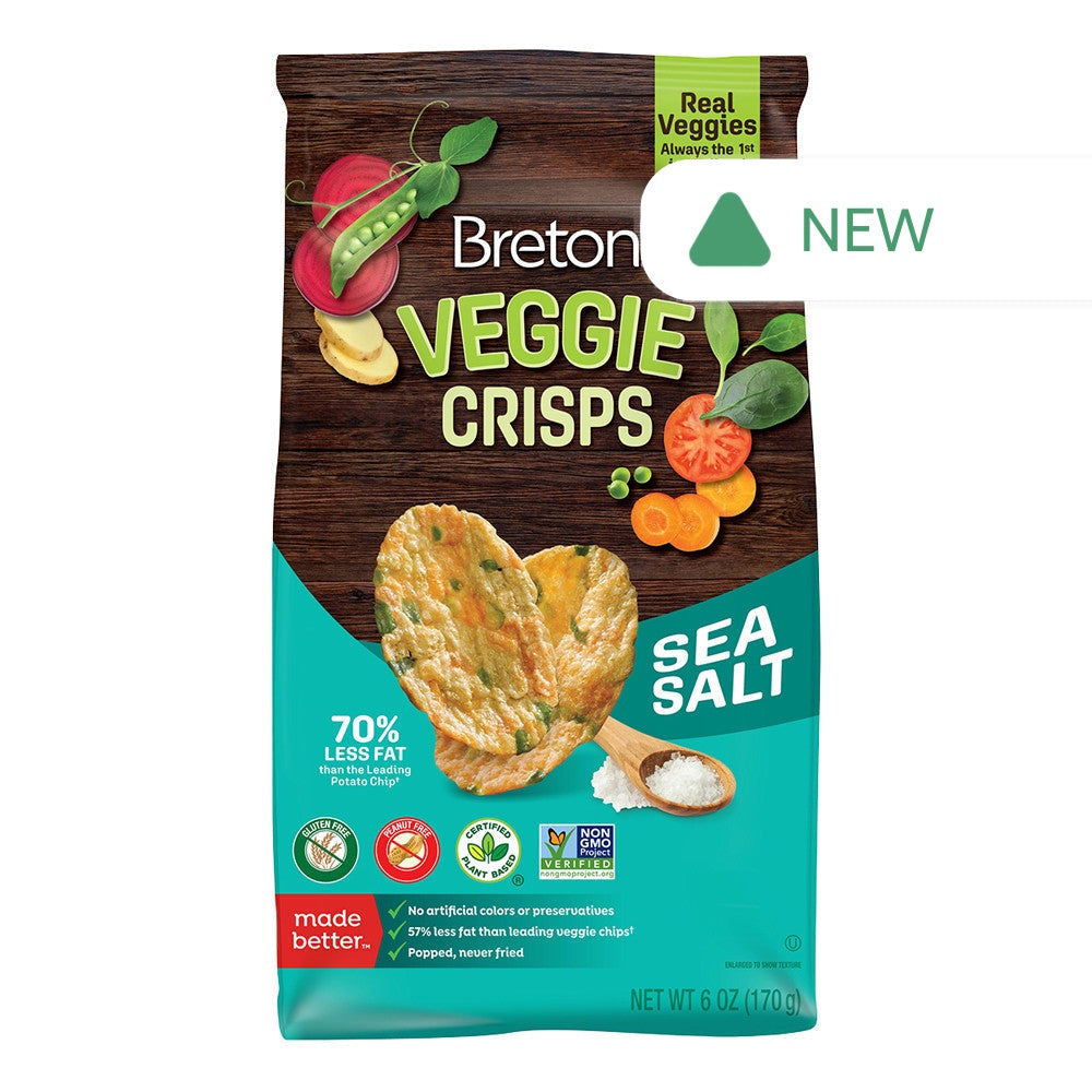 Wholesale Breton Sea Salt Veggie Crisps Bag- Bulk