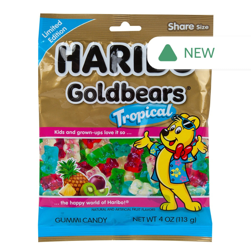 Wholesale Haribo Tropical Goldbears 4 Oz Peg Bag- Bulk