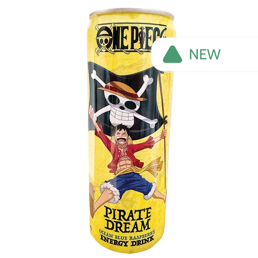 Wholesale One Piece Ocean Blue Raspberry Pirate Dream Energy Drink Can *Not For Sale In Canada*- Bulk