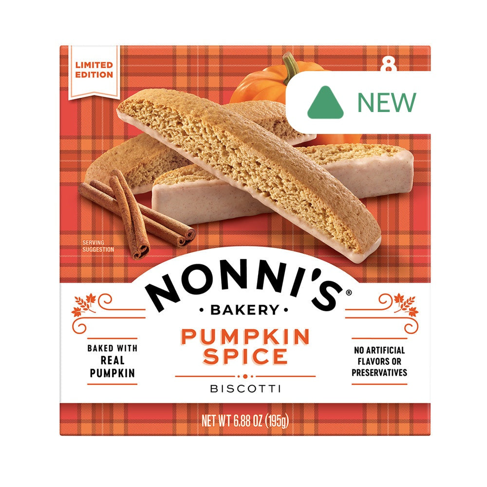 Wholesale Nonni'S Pumpkin Spice Biscotti 6.88 Oz 8 Ct Box- Bulk