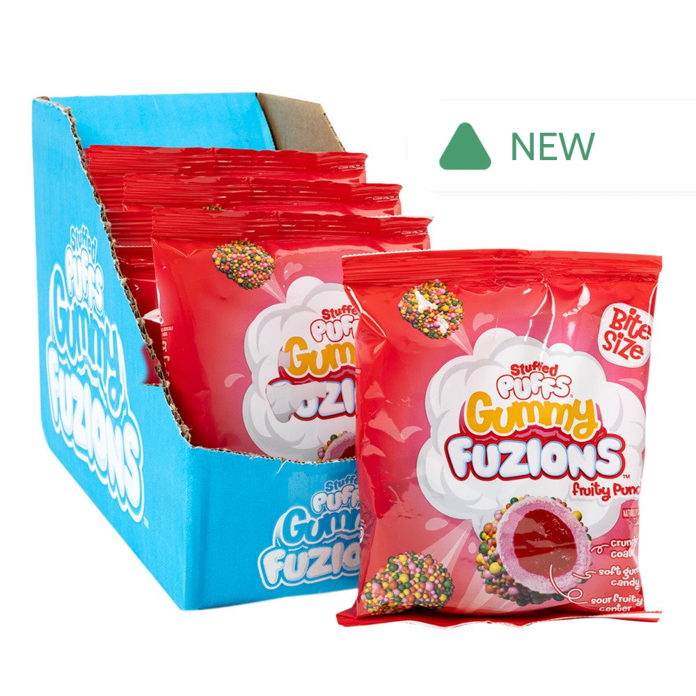 Wholesale Stuffed Puffs Fruity Punch Gummy Fuzions 4.23 Oz Peg Bag- Bulk