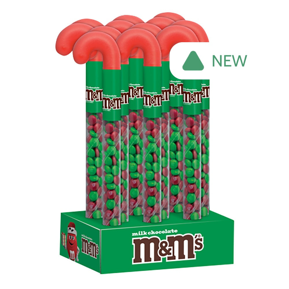 Wholesale M&M'S Milk Chocolate Christmas 3 Oz Cane- Bulk